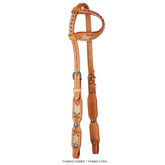 Rawhide & Basket Ear Headstall with Conchos - FG Pro Shop Inc.